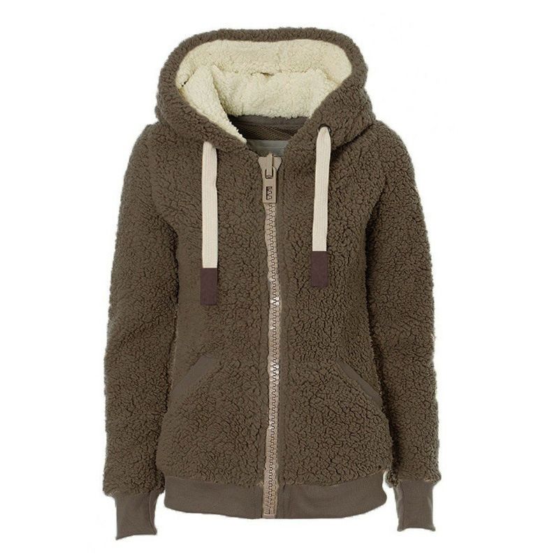 Womens Winter Warm Full Zip Long Sleeve Fleece Hoodie - INS | Online Fashion Free Shipping Clothing, Dresses, Tops, Shoes