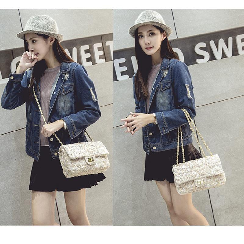 Wool  Retro Shoulder Messenger Women Crossbody Bag