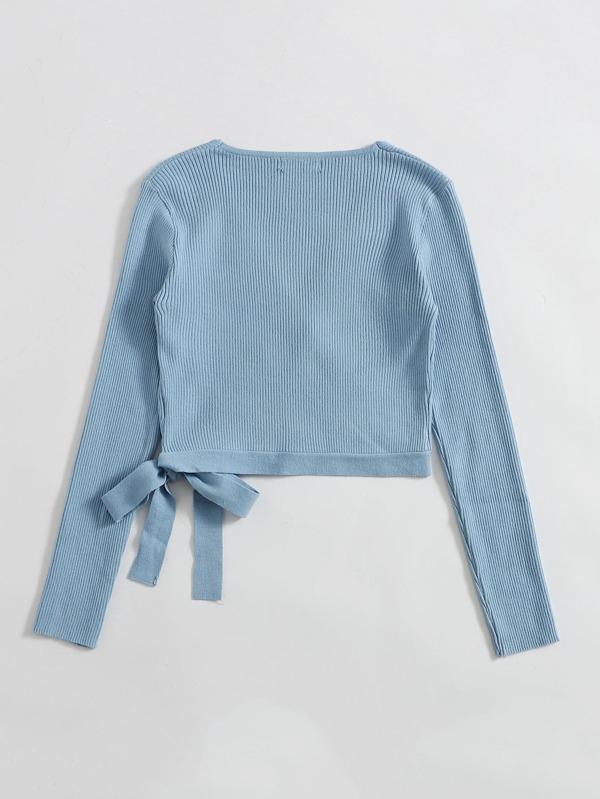 Wrap Tie Side Solid Sweater - INS | Online Fashion Free Shipping Clothing, Dresses, Tops, Shoes