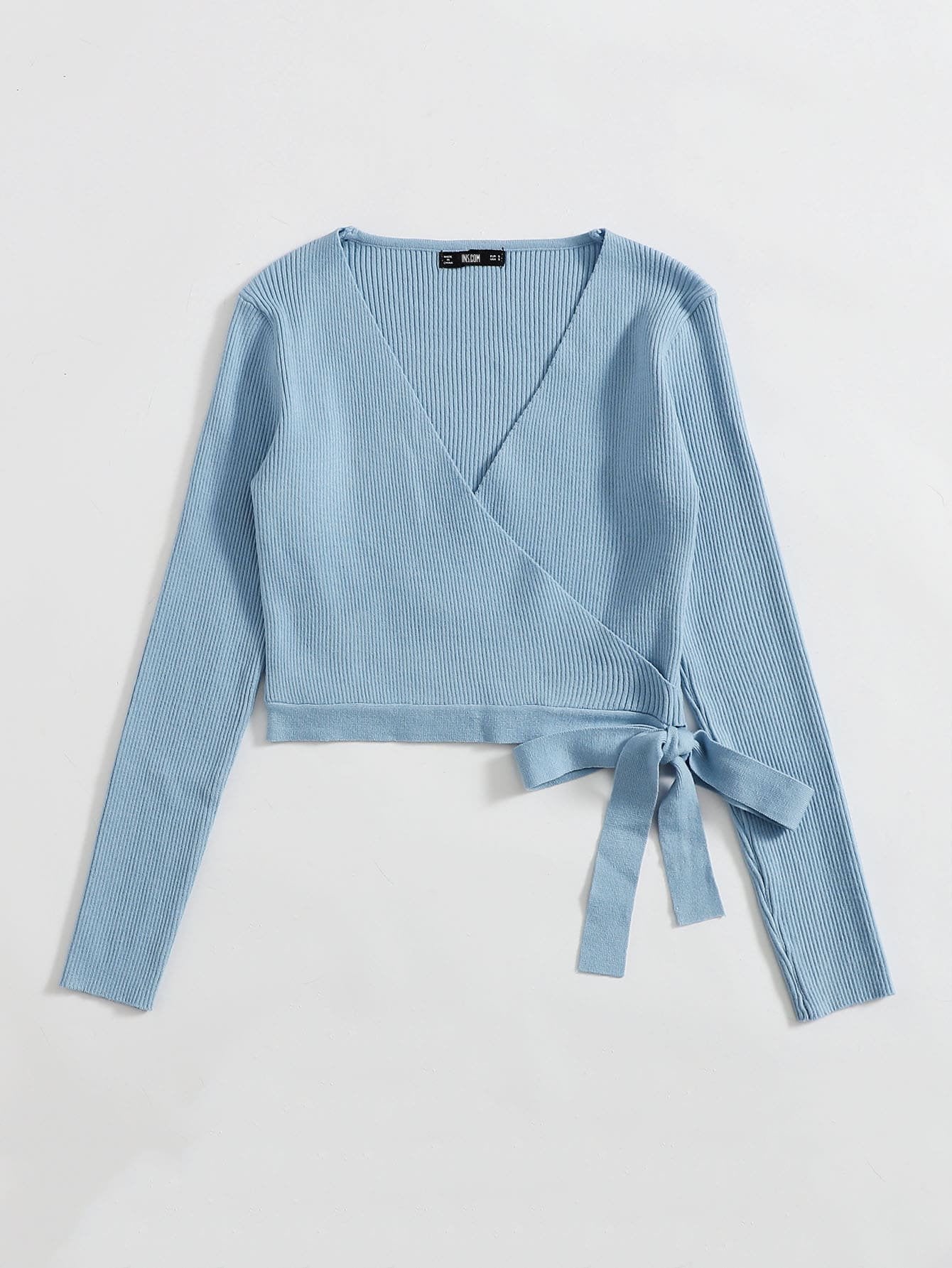 Wrap Tie Side Solid Sweater - INS | Online Fashion Free Shipping Clothing, Dresses, Tops, Shoes