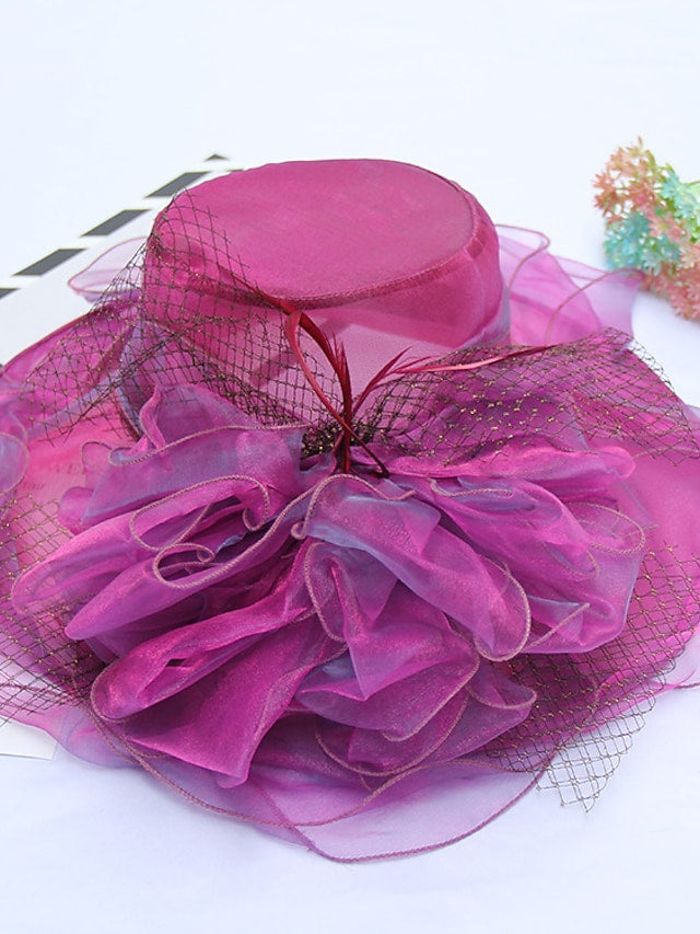 Women's Stylish Sun Hat Mesh Flower Breathable Wide Brim UV Protection Sun Hat