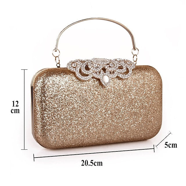 Women's Wedding Bags PU Leather Pearls Sequin Solid Color Glitter Bag