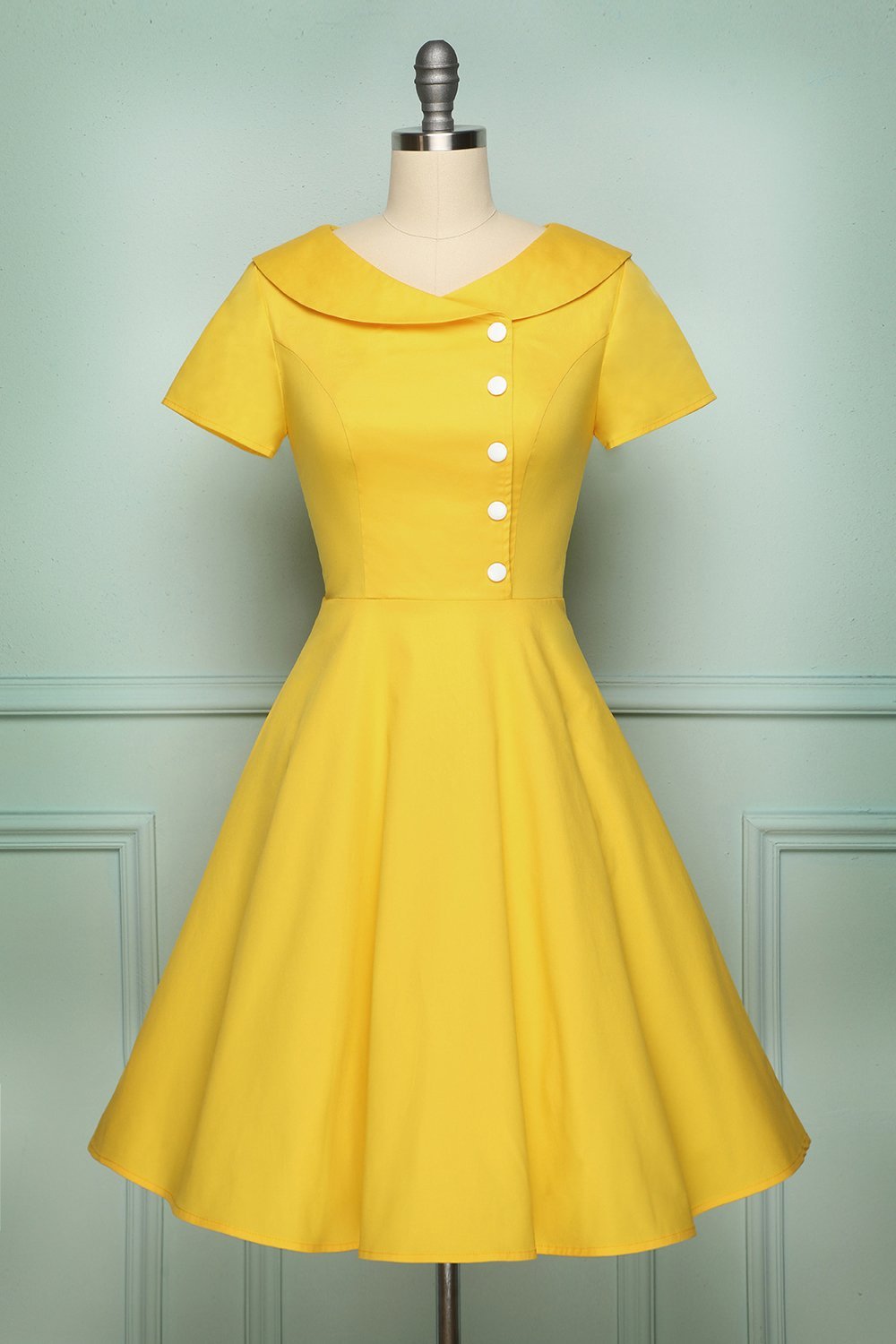 Yellow Button Dress