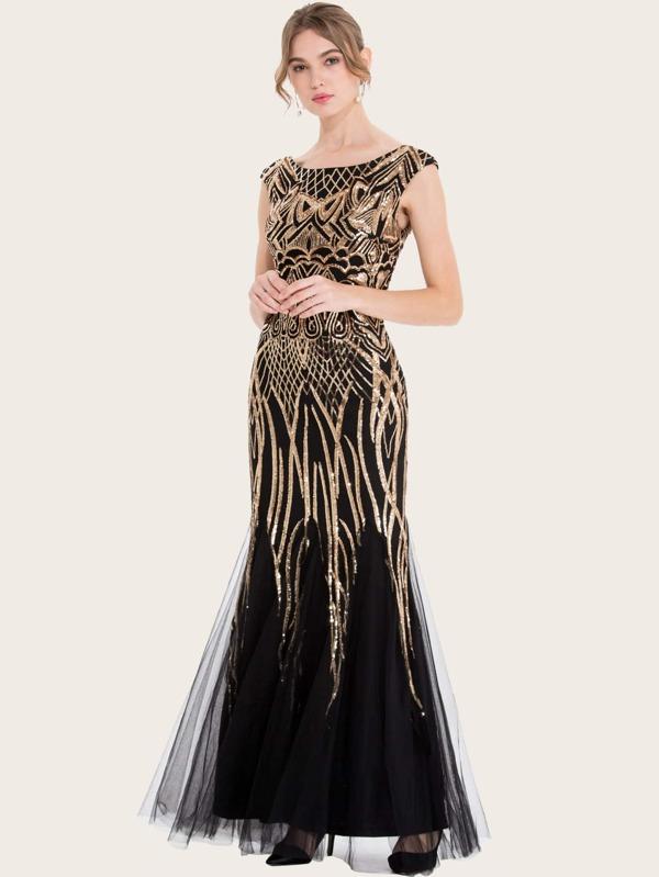 Zip Back Sequin Prom Dress - INS | Online Fashion Free Shipping Clothing, Dresses, Tops, Shoes