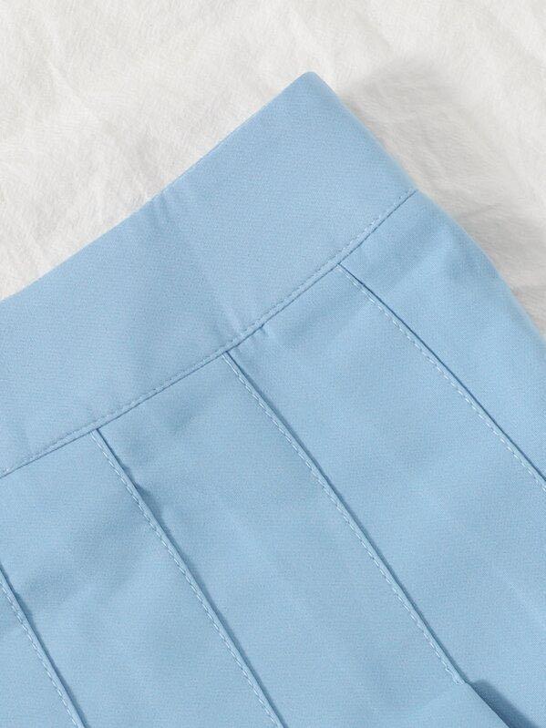 Zip Side Pleated Skirt - INS | Online Fashion Free Shipping Clothing, Dresses, Tops, Shoes