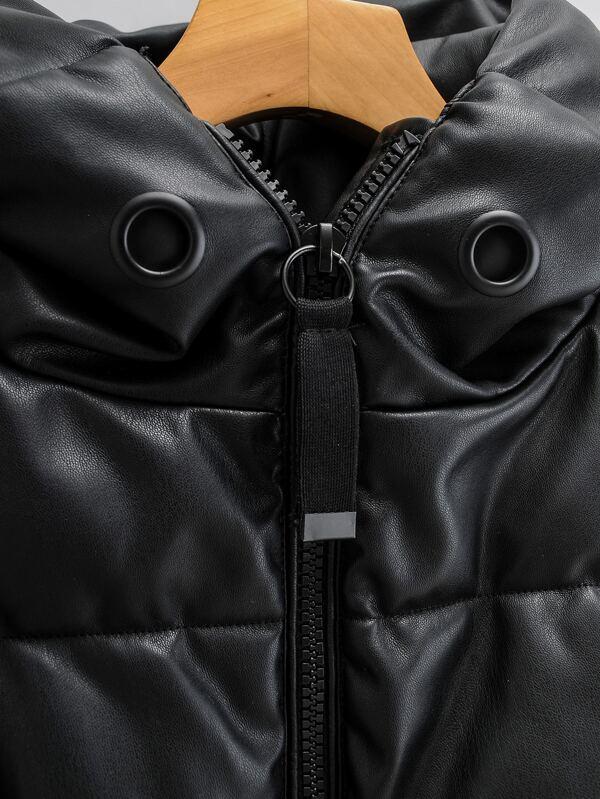 Zip Up Hooded Puffer Jacket - INS | Online Fashion Free Shipping Clothing, Dresses, Tops, Shoes