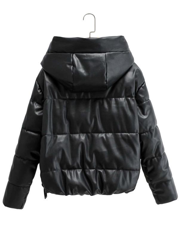 Zip Up Hooded Puffer Jacket - INS | Online Fashion Free Shipping Clothing, Dresses, Tops, Shoes