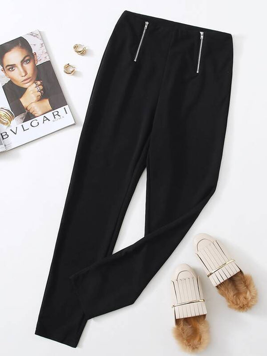 Zip Up Solid Pants - INS | Online Fashion Free Shipping Clothing, Dresses, Tops, Shoes